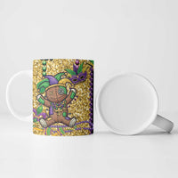Voodoo Doll Mardi Gras Ceramic Mug Throw Me Something Mister Glitter Effect
