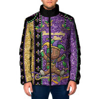 Voodoo Doll Mardi Gras Padded Jacket Throw Me Something Mister Glitter Effect