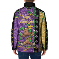 Voodoo Doll Mardi Gras Padded Jacket Throw Me Something Mister Glitter Effect