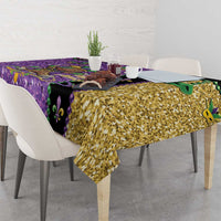 Voodoo Doll Mardi Gras Tablecloth Throw Me Something Mister Glitter Effect