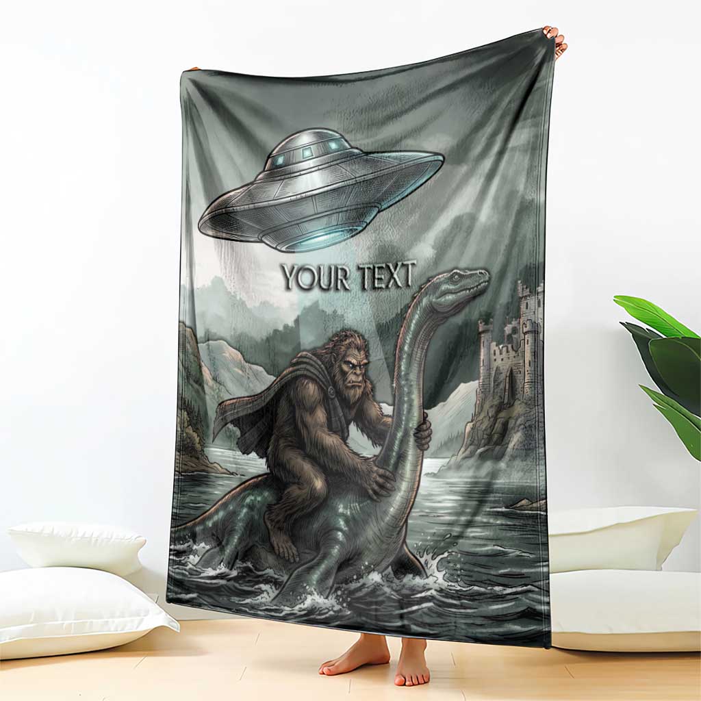 Bigfoot Loch Ness Monster UFO Believe Personalized Blanket World Cryptids Gothic Style