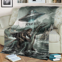 Bigfoot Loch Ness Monster UFO Believe Personalized Blanket World Cryptids Gothic Style