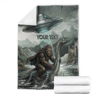 Bigfoot Loch Ness Monster UFO Believe Personalized Blanket World Cryptids Gothic Style