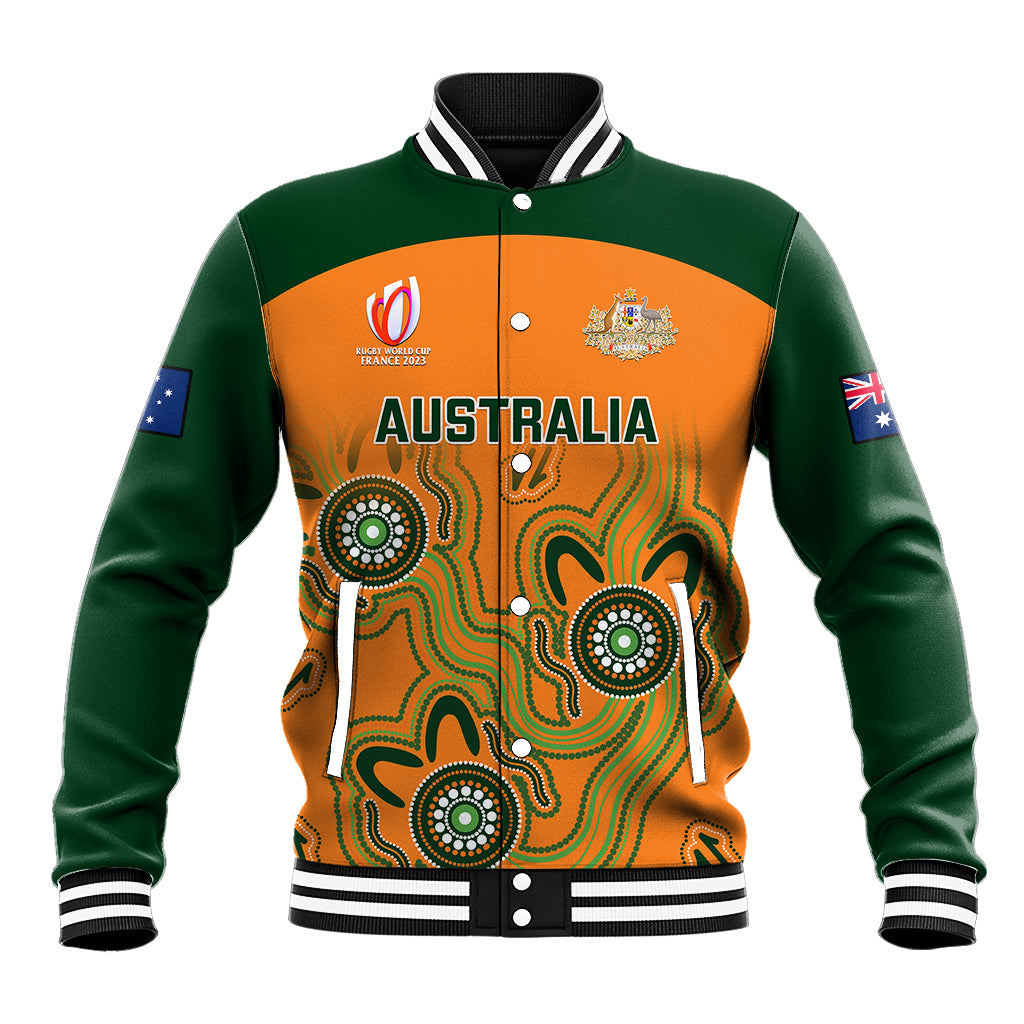 Australia Rugby Baseball Jacket 2023 Go Wallabies Aboriginal World Cup - Wonder Print Shop