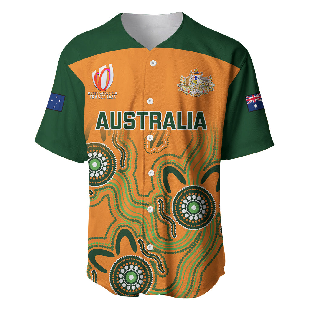 Australia Rugby Baseball Jersey 2023 Go Wallabies Aboriginal World Cup - Wonder Print Shop