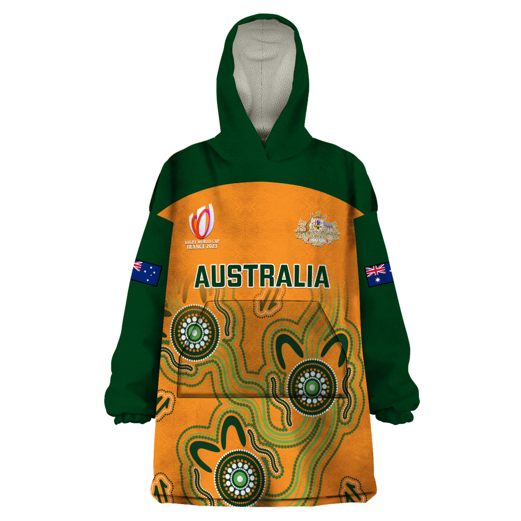 australia-rugby-wearable-blanket-hoodie-2023-go-wallabies-aboriginal-world-cup