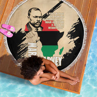 Marcus Garvey Day Beach Blanket UNIA Flag Mix African Map - Wonder Print Shop