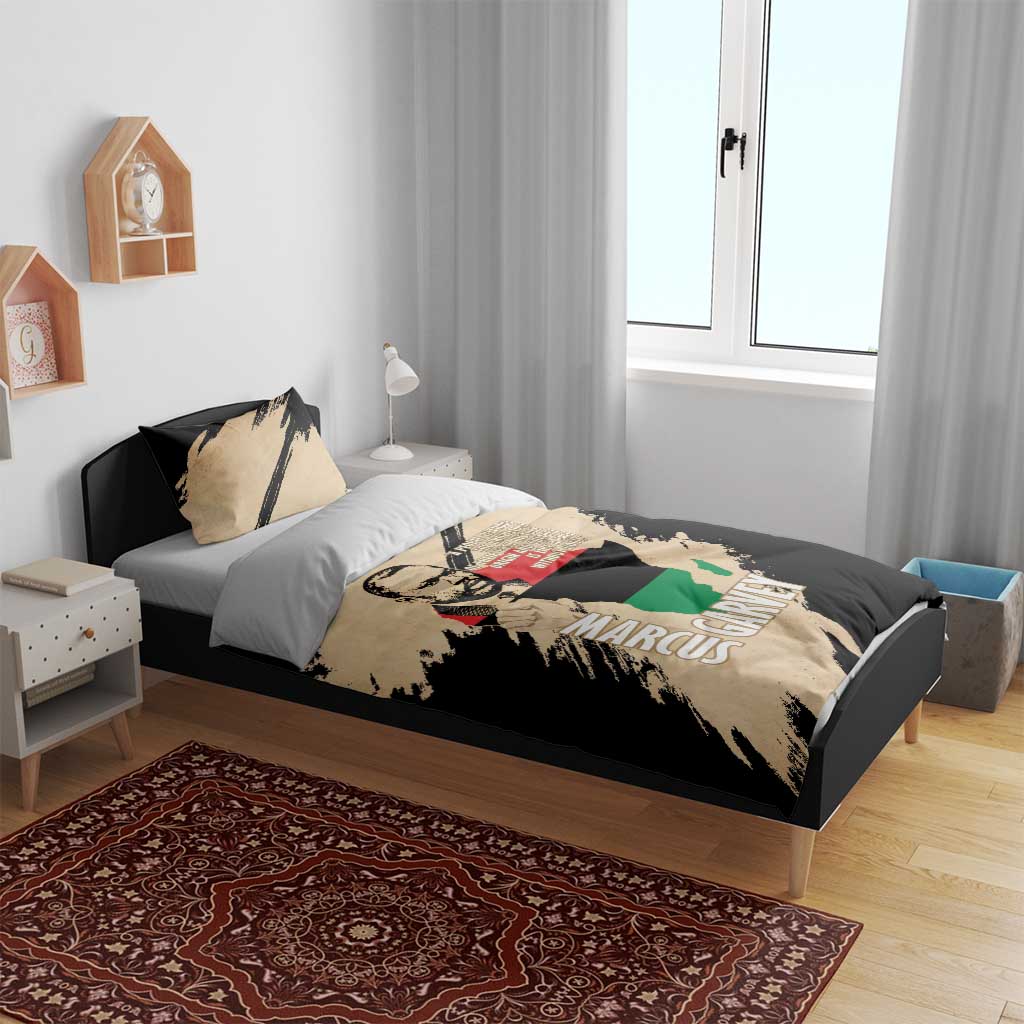 Marcus Garvey Day Bedding Set UNIA Flag Mix African Map - Wonder Print Shop