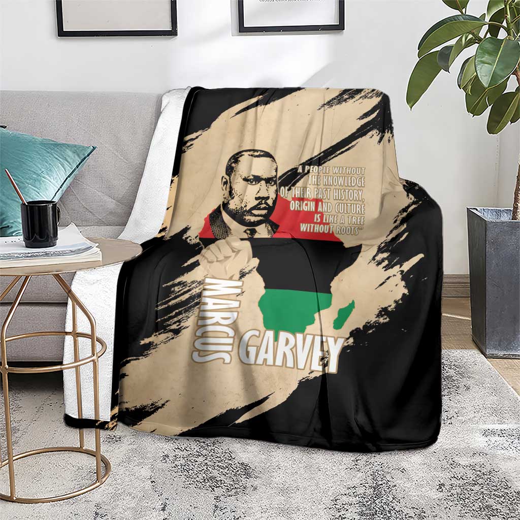 Marcus Garvey Day Blanket UNIA Flag Mix African Map - Wonder Print Shop