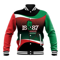 Marcus Garvey 1887 Baseball Jacket African Map Curves Style - Wonder Print Shop