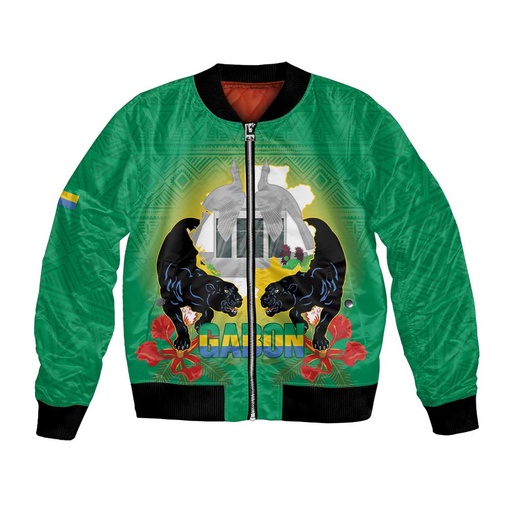 Gabon Independence Day Bomber Jacket Memorial Leon Mba Monument - Wonder Print Shop