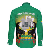 Gabon Independence Day Long Sleeve Button Shirt Memorial Leon Mba Monument - Wonder Print Shop