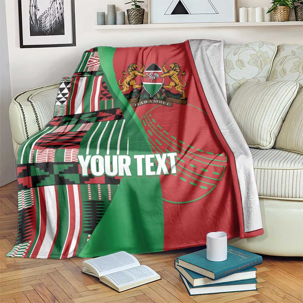 Custom Kenya Cricket Blanket Come On Simbas Kente Pattern - Wonder Print Shop