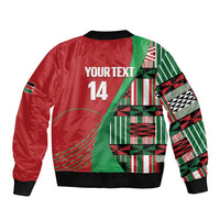 Custom Kenya Cricket Bomber Jacket Come On Simbas Kente Pattern - Wonder Print Shop
