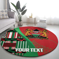 Custom Kenya Cricket Round Carpet Come On Simbas Kente Pattern - Wonder Print Shop