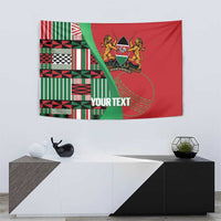 Custom Kenya Cricket Tapestry Come On Simbas Kente Pattern - Wonder Print Shop