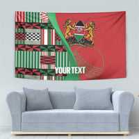 Custom Kenya Cricket Tapestry Come On Simbas Kente Pattern - Wonder Print Shop