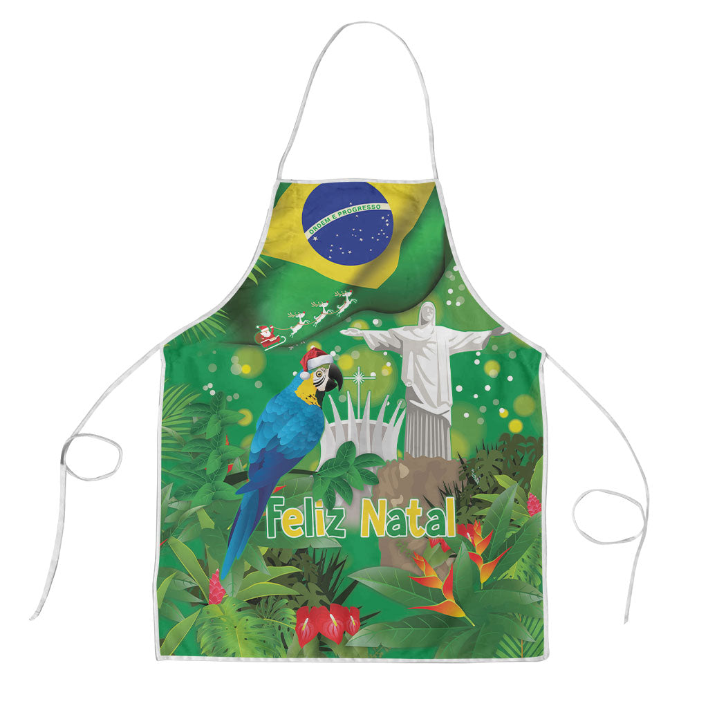 Christmas In July Brazil Apron Feliz Natal Blue Macaw Santa Tropical Vibes