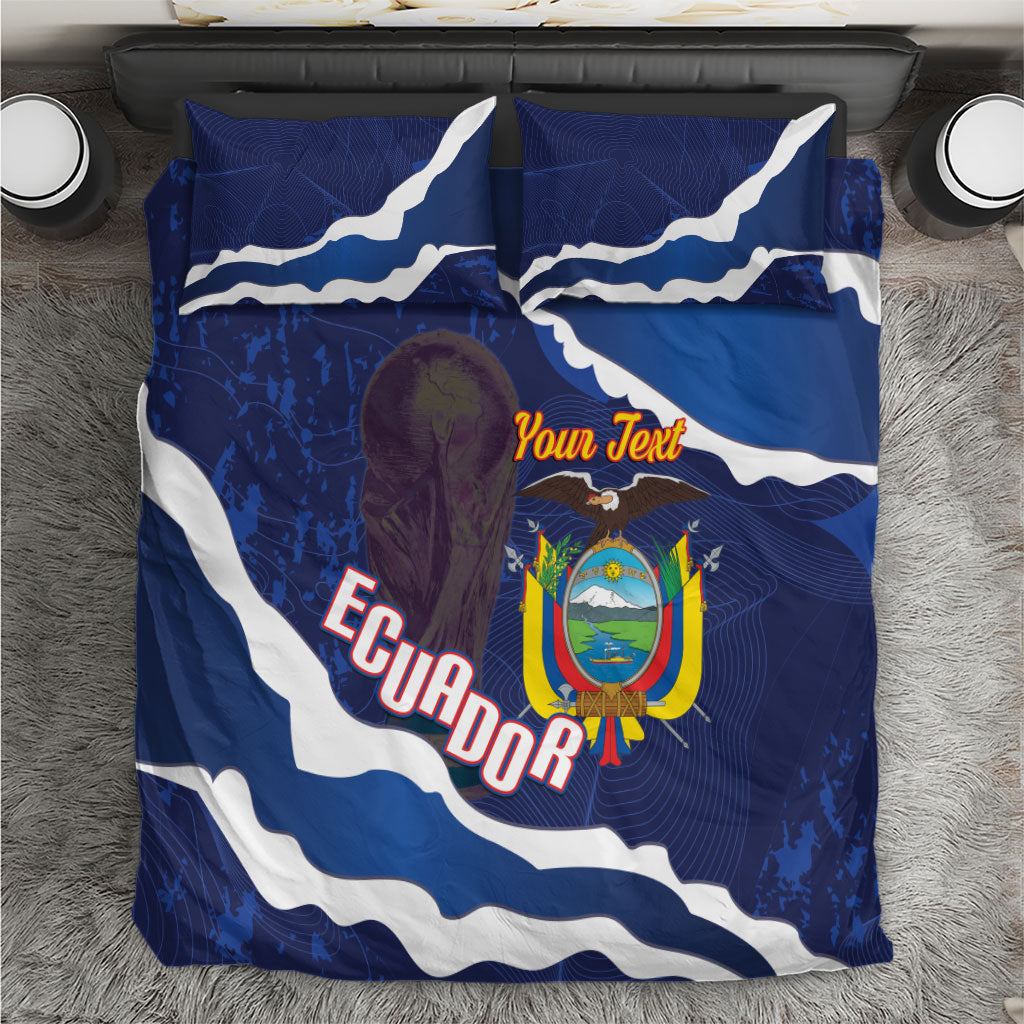 Custom Ecuador 2026 Football Bedding Set Come On La Tri Grunge Style