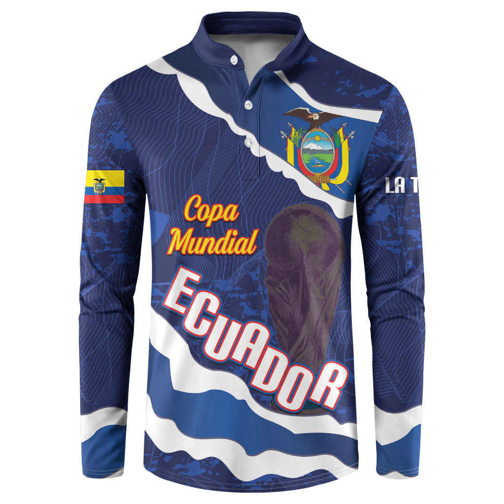 Custom Ecuador 2026 Football Button Sweatshirt Come On La Tri Grunge Style