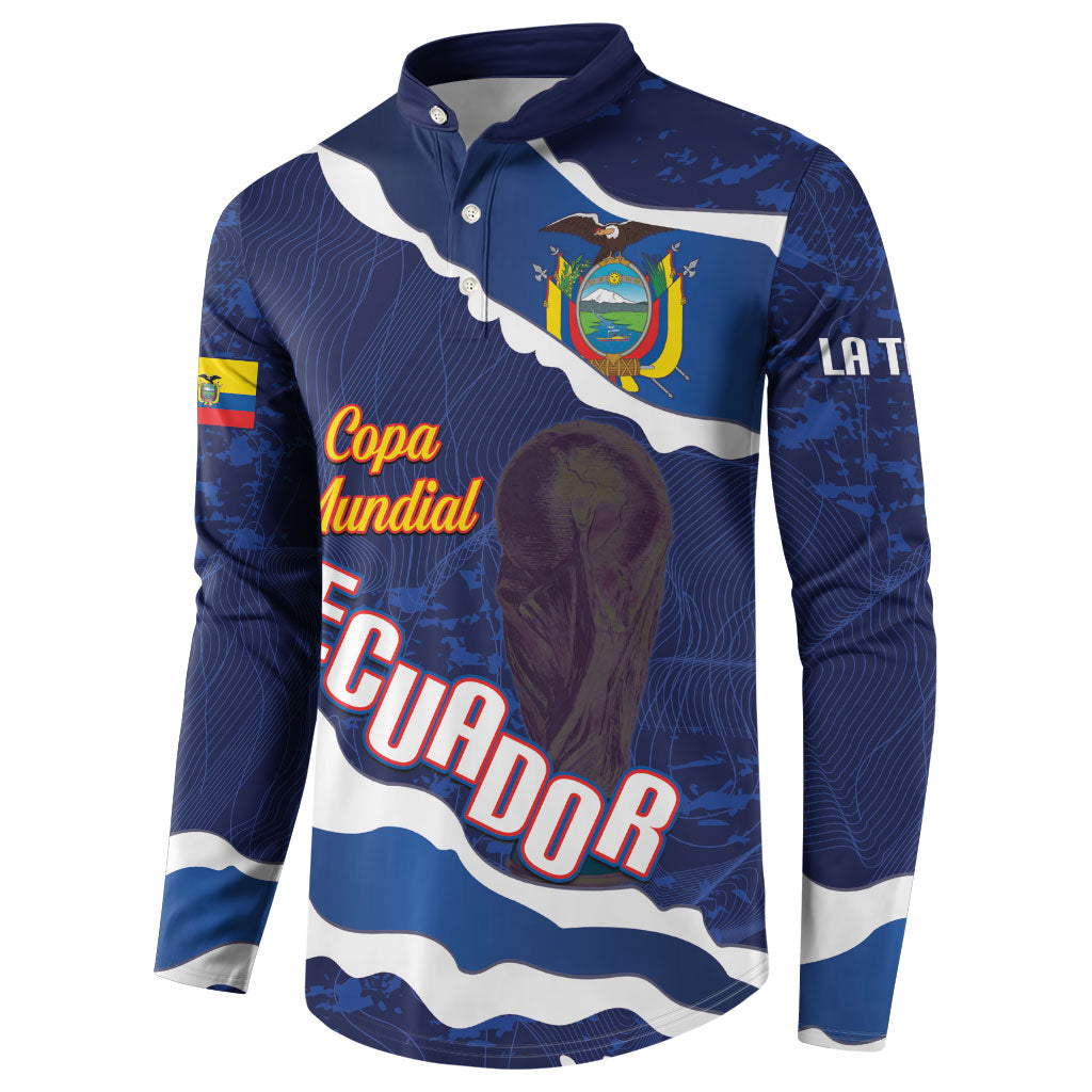 Custom Ecuador 2026 Football Button Sweatshirt Come On La Tri Grunge Style