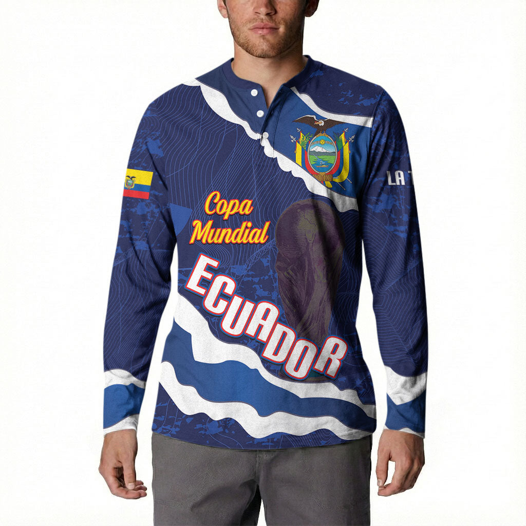 Custom Ecuador 2026 Football Button Sweatshirt Come On La Tri Grunge Style