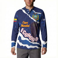 Custom Ecuador 2026 Football Button Sweatshirt Come On La Tri Grunge Style