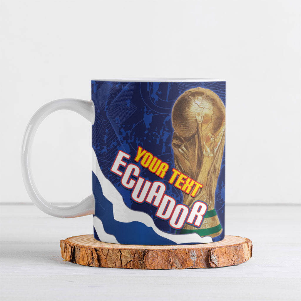 Custom Ecuador 2026 Football Ceramic Mug Come On La Tri Grunge Style