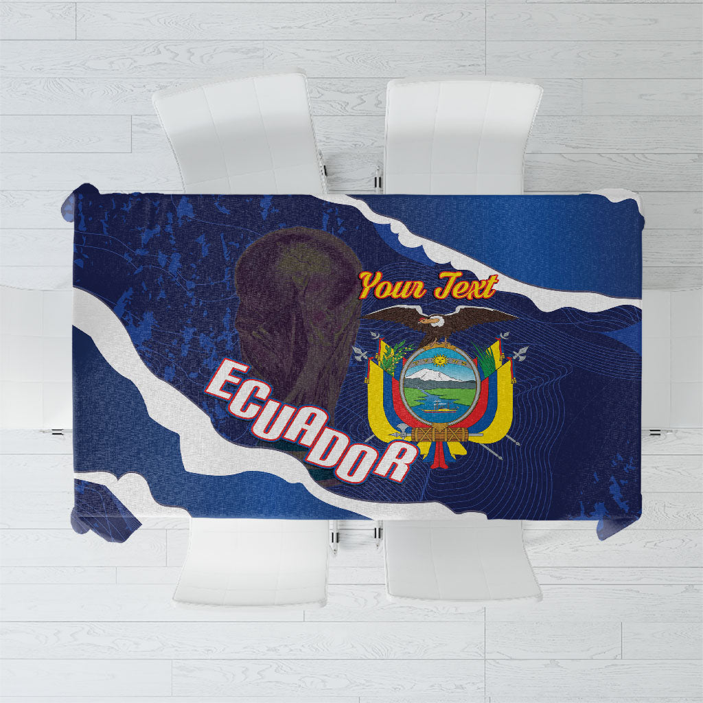 Custom Ecuador 2026 Football Tablecloth Come On La Tri Grunge Style