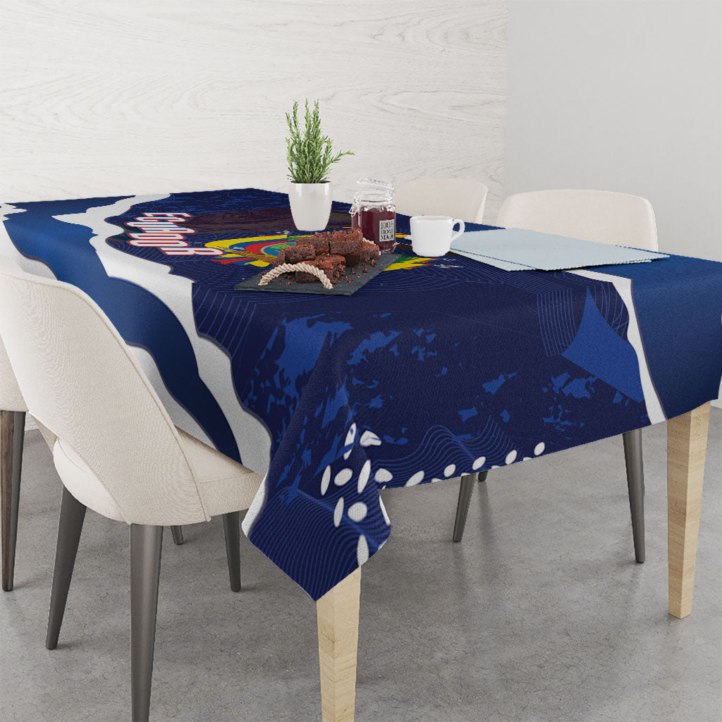 Custom Ecuador 2026 Football Tablecloth Come On La Tri Grunge Style