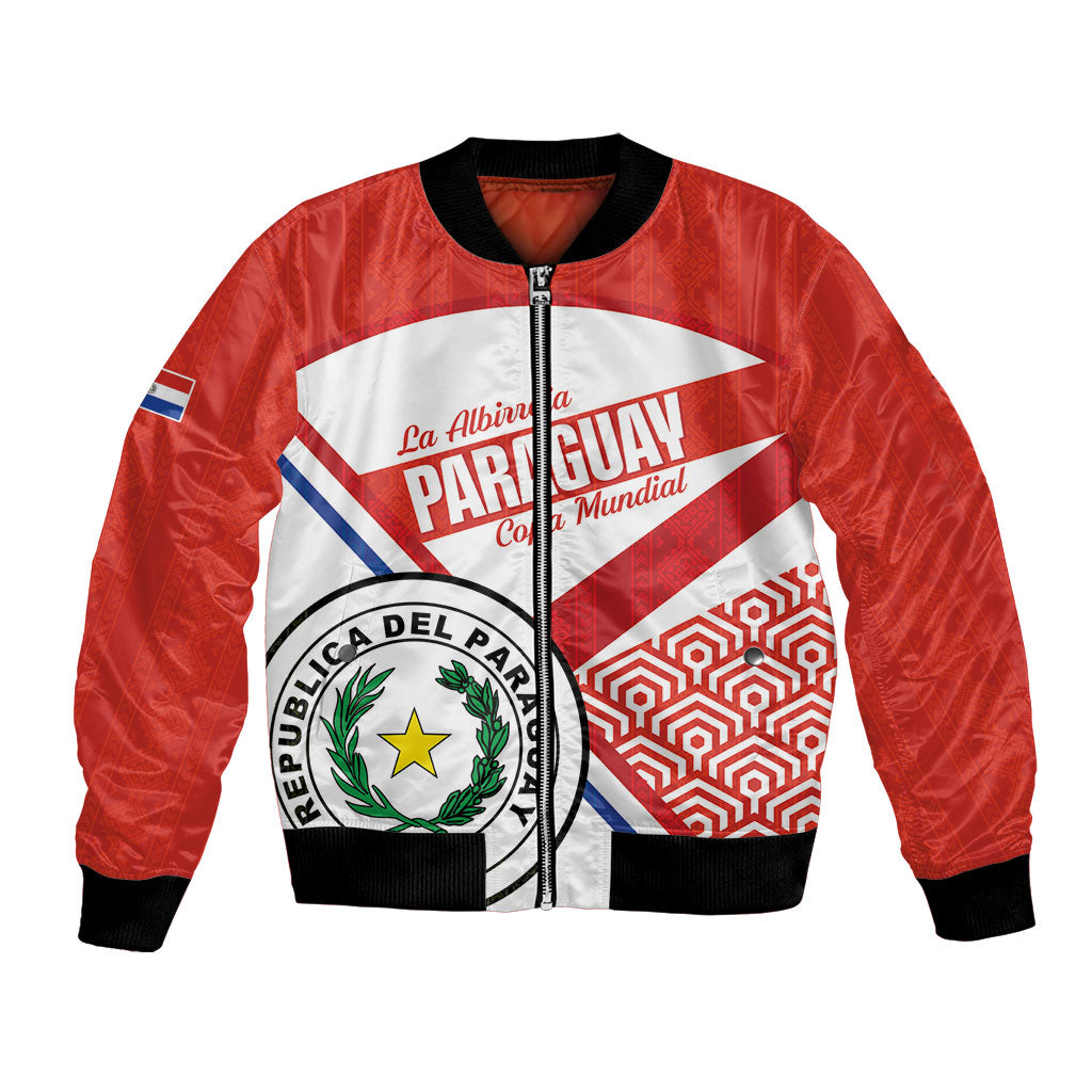 Custom Paraguay 2026 Football Bomber Jacket Come On La Albirroja