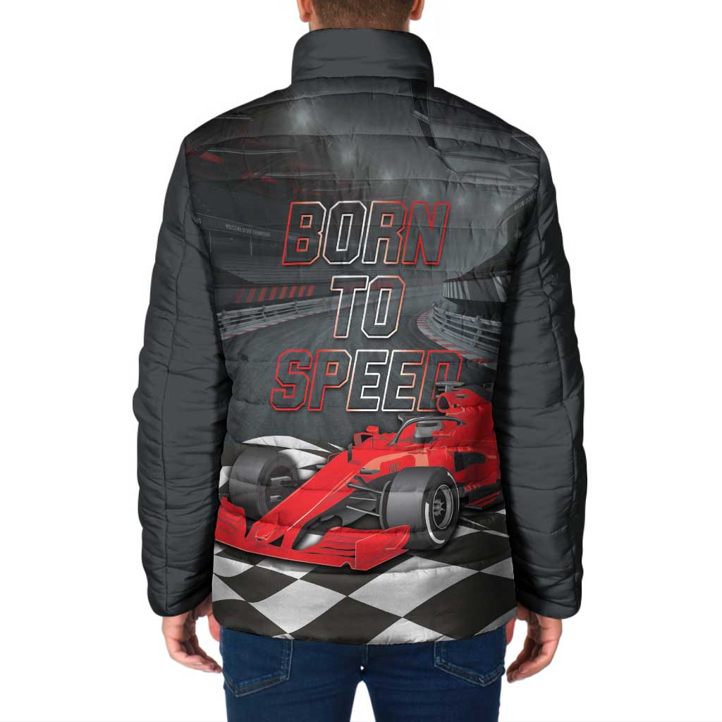 Racing Car 2025 Padded Jacket GP Circuits Born To Speed - Wonder Print Shop
