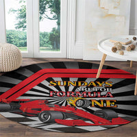 Sundays Are For Formula Racing Round Carpet - Wonder Print Shop