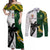 South Africa And Fiji Rugby Couples Matching Off Shoulder Maxi Dress and Long Sleeve Button Shirts 2023 World Cup Fijian Tapa With Kente Pattern - Wonder Print Shop