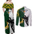 South Africa And Fiji Rugby Couples Matching Off Shoulder Maxi Dress and Long Sleeve Button Shirts 2023 World Cup Fijian Tapa With Kente Pattern - Wonder Print Shop