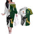 South Africa And Fiji Rugby Couples Matching Off The Shoulder Long Sleeve Dress and Hawaiian Shirt 2023 World Cup Fijian Tapa With Kente Pattern - Wonder Print Shop