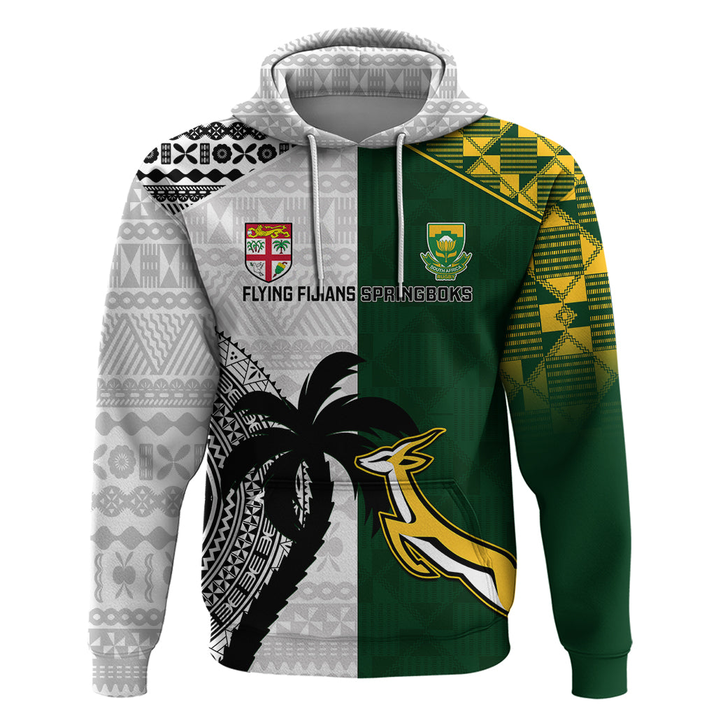 South Africa And Fiji Rugby Hoodie 2023 World Cup Fijian Tapa With Kente Pattern - Wonder Print Shop