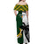 South Africa And Fiji Rugby Off Shoulder Maxi Dress 2023 World Cup Fijian Tapa With Kente Pattern - Wonder Print Shop