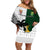 South Africa And Fiji Rugby Off Shoulder Short Dress 2023 World Cup Fijian Tapa With Kente Pattern - Wonder Print Shop