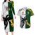 Custom South Africa And Fiji Rugby Couples Matching Long Sleeve Bodycon Dress and Hawaiian Shirt 2023 World Cup Fijian Tapa With Kente Pattern - Wonder Print Shop