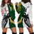 Custom South Africa And Fiji Rugby Hoodie Dress 2023 World Cup Fijian Tapa With Kente Pattern - Wonder Print Shop