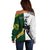 Custom South Africa And Fiji Rugby Off Shoulder Sweater 2023 World Cup Fijian Tapa With Kente Pattern - Wonder Print Shop