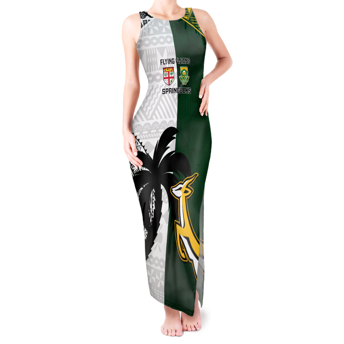 custom-south-africa-and-fiji-rugby-tank-maxi-dress-2023-world-cup-fijian-tapa-with-kente-pattern