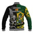 South Africa And Aotearoa Rugby Baseball Jacket 2023 Springboks Kente Combine All Black Maori Fern - Wonder Print Shop