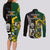 South Africa And Aotearoa Rugby Couples Matching Long Sleeve Bodycon Dress and Long Sleeve Button Shirts 2023 Springboks Kente Combine All Black Maori Fern - Wonder Print Shop