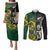 South Africa And Aotearoa Rugby Couples Matching Puletasi Dress and Long Sleeve Button Shirts 2023 Springboks Kente Combine All Black Maori Fern - Wonder Print Shop