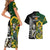 South Africa And Aotearoa Rugby Couples Matching Short Sleeve Bodycon Dress and Hawaiian Shirt 2023 Springboks Kente Combine All Black Maori Fern - Wonder Print Shop