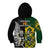 South Africa And Aotearoa Rugby Kid Hoodie 2023 Springboks Kente Combine All Black Maori Fern - Wonder Print Shop