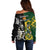 South Africa And Aotearoa Rugby Off Shoulder Sweater 2023 Springboks Kente Combine All Black Maori Fern - Wonder Print Shop