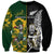 South Africa And Aotearoa Rugby Sweatshirt 2023 Springboks Kente Combine All Black Maori Fern - Wonder Print Shop